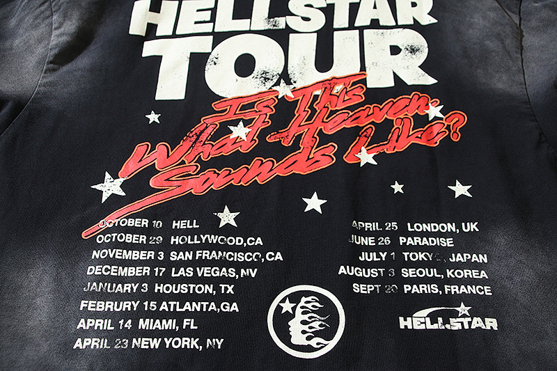 Hellstar Washed American Streetwear Vintage Print Short Sleeve T-Shirt Style 26