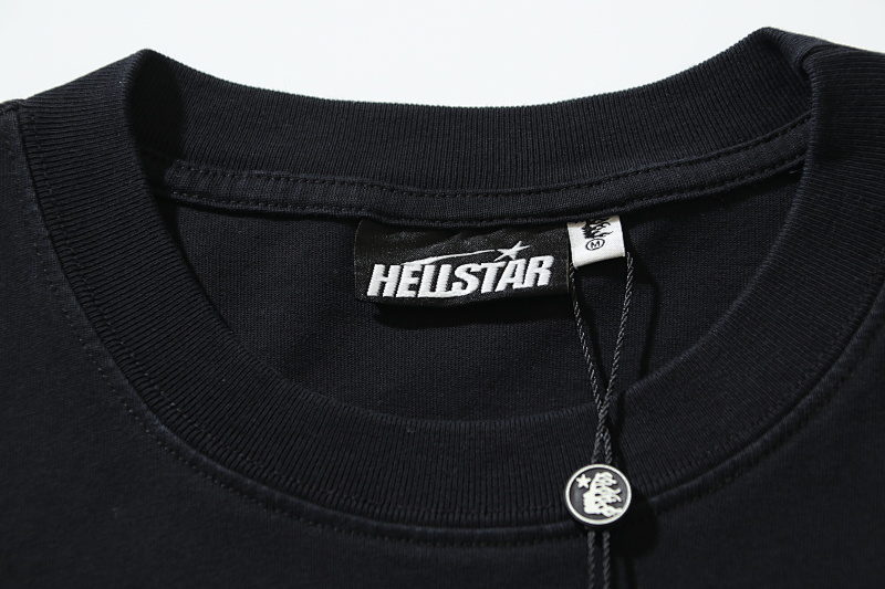 Hellstar Washed American Streetwear Vintage Print Short Sleeve T-Shirt Style 27