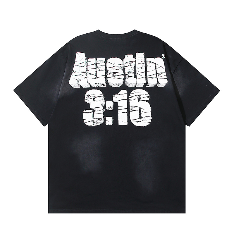 Hellstar Washed American Streetwear Vintage Print Short Sleeve T-Shirt Style 28