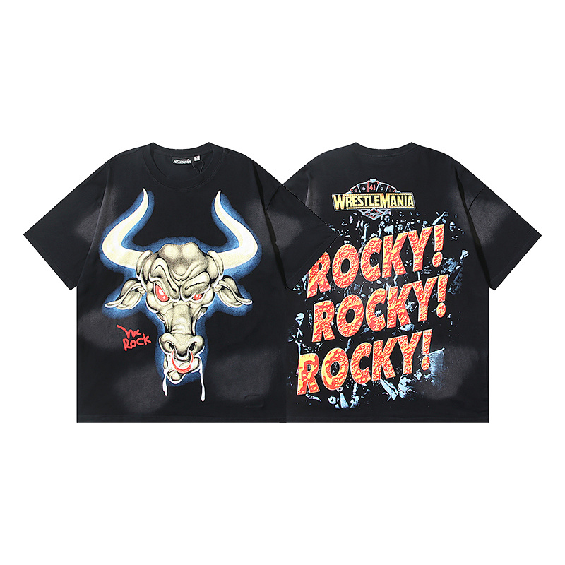 Hellstar Washed American Streetwear Vintage Print Short Sleeve T-Shirt Style 29