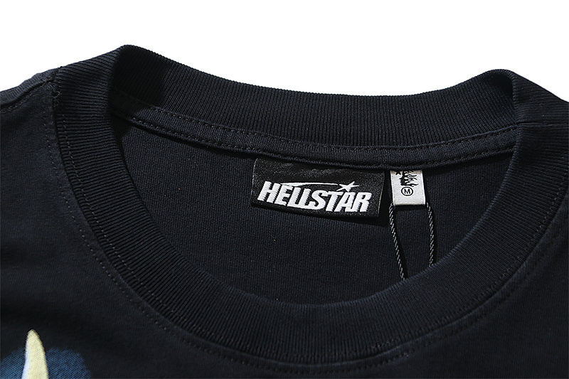 Hellstar Washed American Streetwear Vintage Print Short Sleeve T-Shirt Style 29