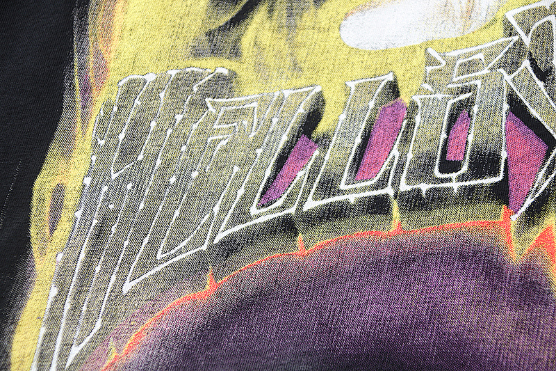 Hellstar Washed American Streetwear Vintage Print Short Sleeve T-Shirt Style 30
