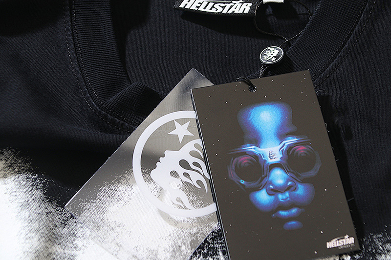 Hellstar Washed American Streetwear Vintage Print Short Sleeve T-Shirt Style 32
