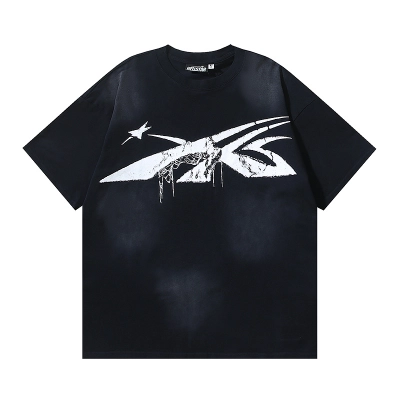 Hellstar Washed American Streetwear Vintage Print Short Sleeve T-Shirt Style 3 02