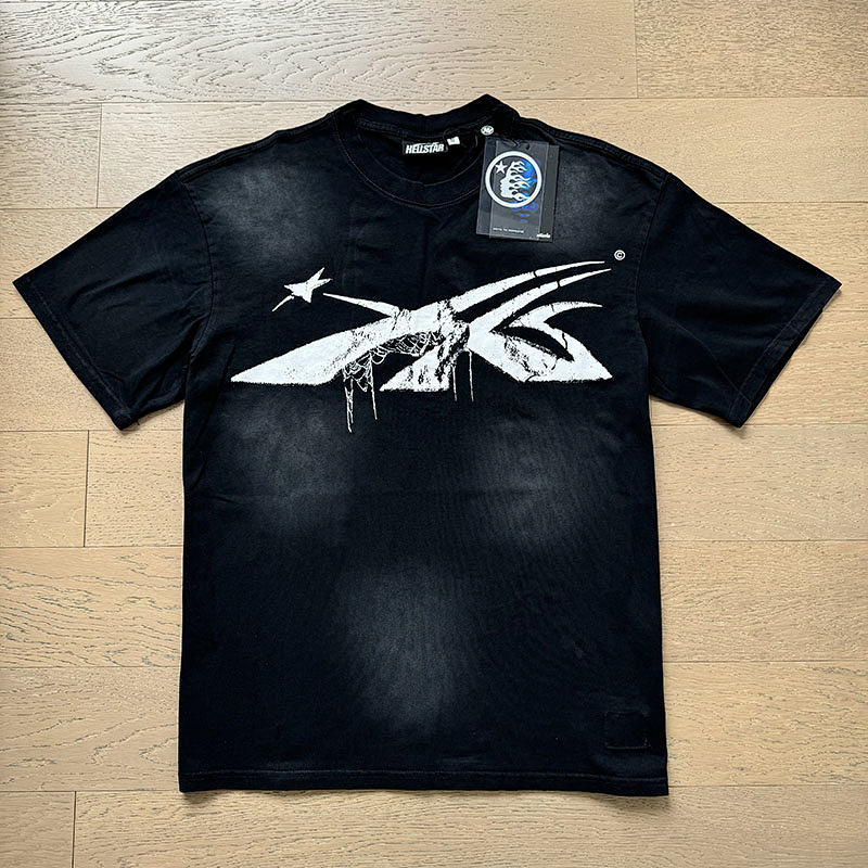 Hellstar Washed American Streetwear Vintage Print Short Sleeve T-Shirt Style 3