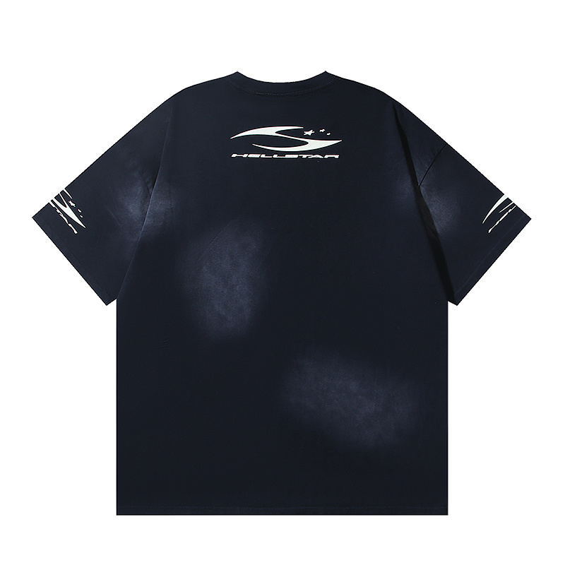Hellstar Washed American Streetwear Vintage Print Short Sleeve T-Shirt Style 42