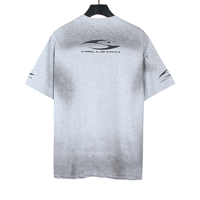 Hellstar Washed American Streetwear Vintage Print Short Sleeve T-Shirt Style 42