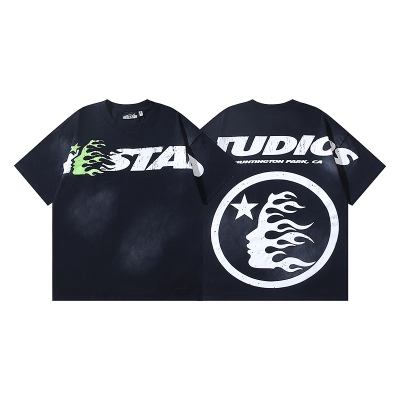 Hellstar Washed American Streetwear Vintage Print Short Sleeve T-Shirt Style 43 01