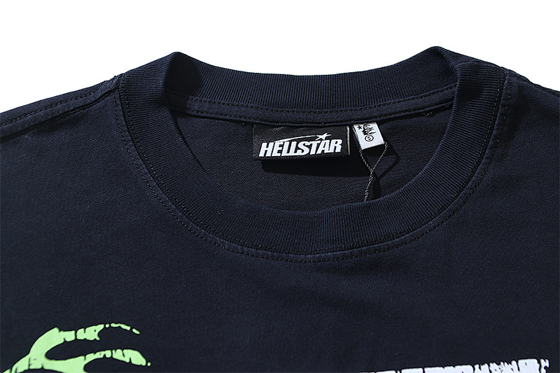 Hellstar Washed American Streetwear Vintage Print Short Sleeve T-Shirt Style 43