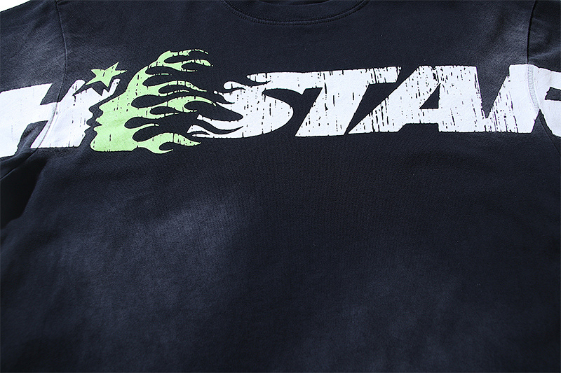 Hellstar Washed American Streetwear Vintage Print Short Sleeve T-Shirt Style 43