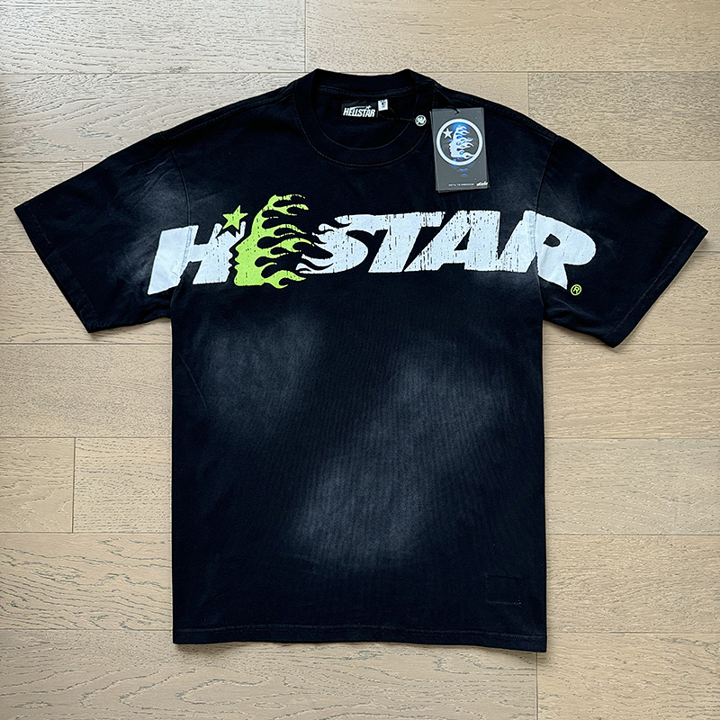 Hellstar Washed American Streetwear Vintage Print Short Sleeve T-Shirt Style 43