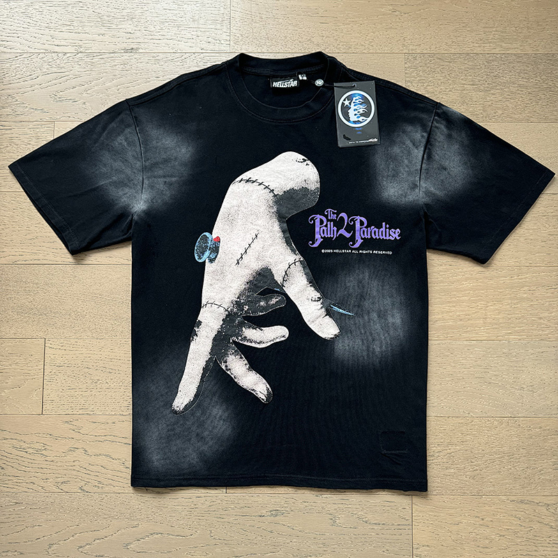 Hellstar Washed American Streetwear Vintage Print Short Sleeve T-Shirt Style 47