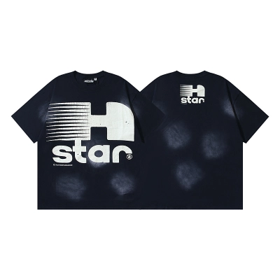 Hellstar Washed American Streetwear Vintage Print Short Sleeve T-Shirt Style 49 01