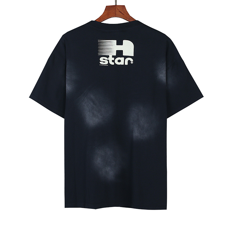 Hellstar Washed American Streetwear Vintage Print Short Sleeve T-Shirt Style 49