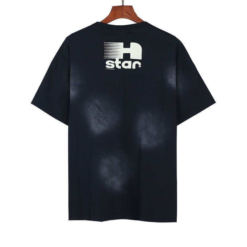 Hellstar Washed American Streetwear Vintage Print Short Sleeve T-Shirt Style 49
