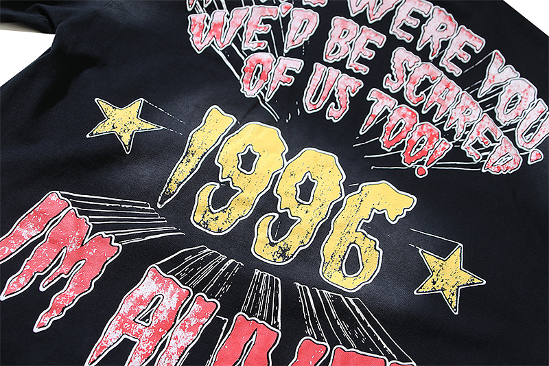 Hellstar Washed American Streetwear Vintage Print Short Sleeve T-Shirt Style 4