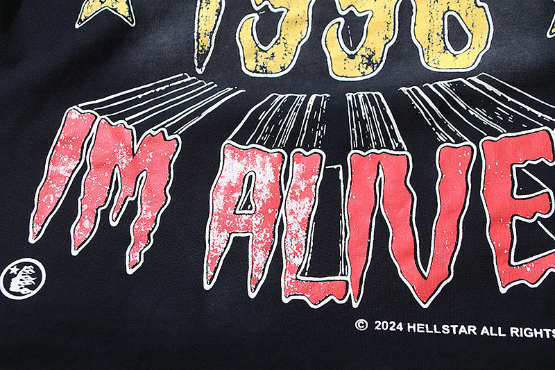 Hellstar Washed American Streetwear Vintage Print Short Sleeve T-Shirt Style 4