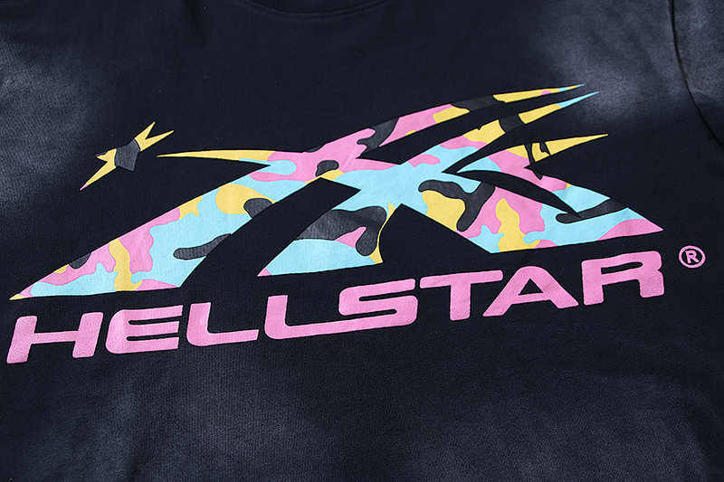 Hellstar Washed American Streetwear Vintage Print Short Sleeve T-Shirt Style 51