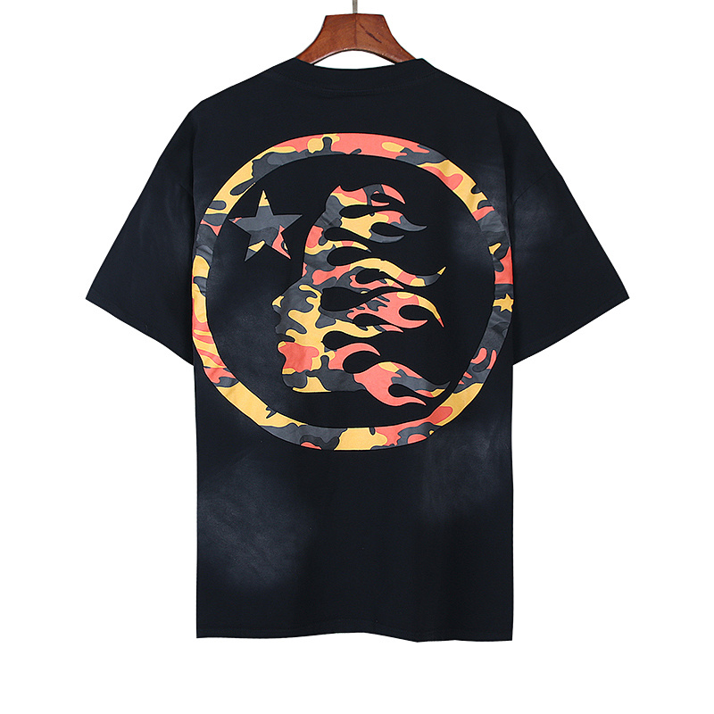 Hellstar Washed American Streetwear Vintage Print Short Sleeve T-Shirt Style 52