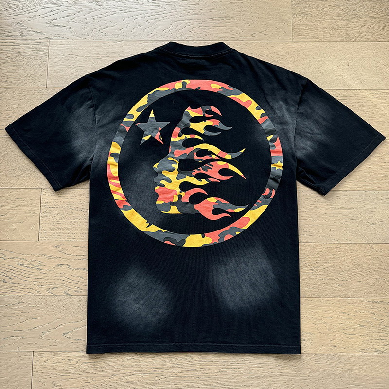 Hellstar Washed American Streetwear Vintage Print Short Sleeve T-Shirt Style 52