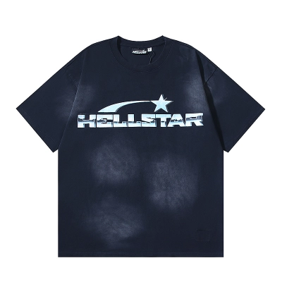 Hellstar Washed American Streetwear Vintage Print Short Sleeve T-Shirt Style 55 02