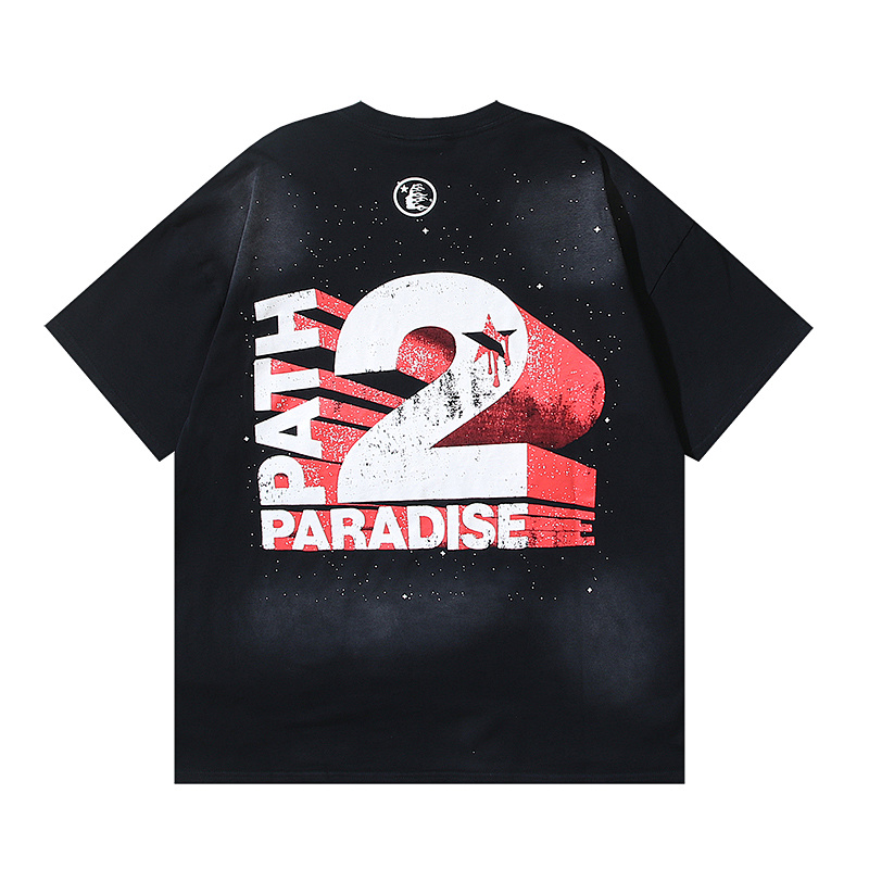 Hellstar Washed American Streetwear Vintage Print Short Sleeve T-Shirt Style 6