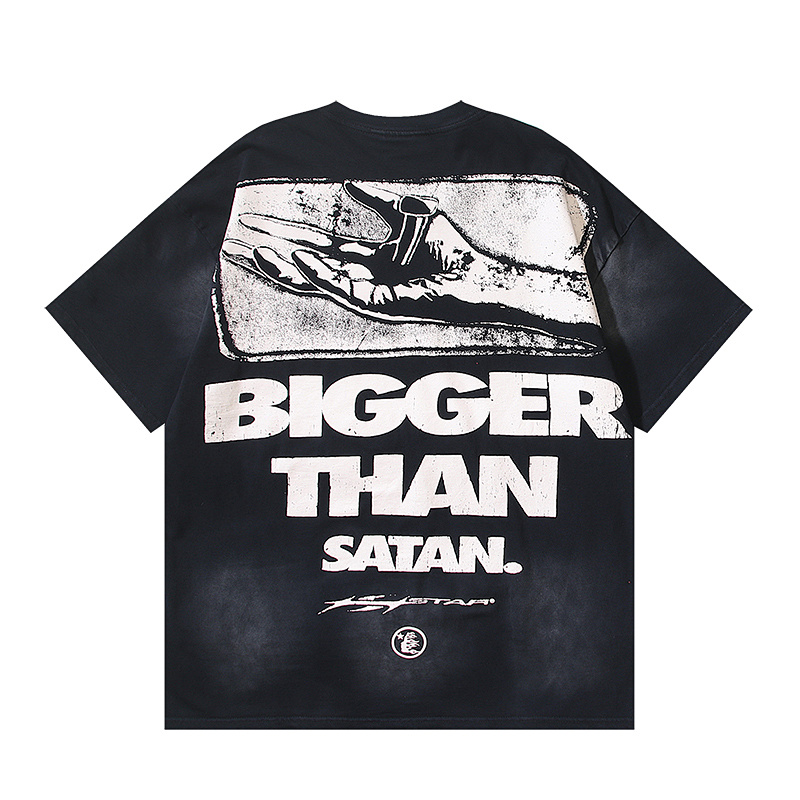 Hellstar Washed American Streetwear Vintage Print Short Sleeve T-Shirt Style 8