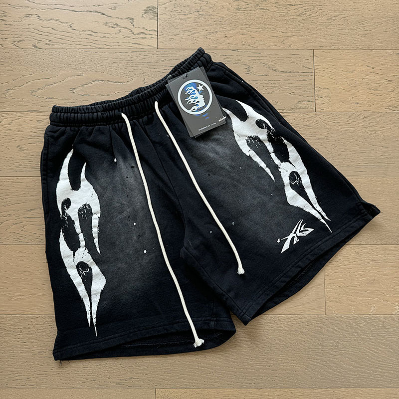 Hellstar Washed Black Distressed Short Sleeve T-Shirt Style 2
