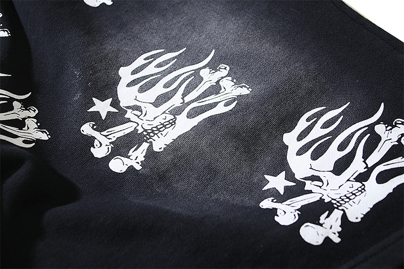 Hellstar Washed Black Distressed Short Sleeve T-Shirt Style 3