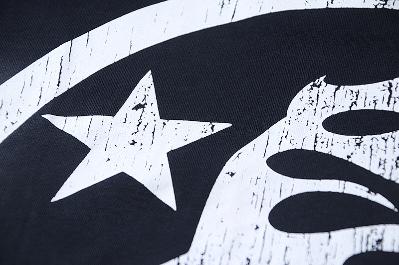 Hellstar Washed Black Distressed Short Sleeve T-Shirt Style 4