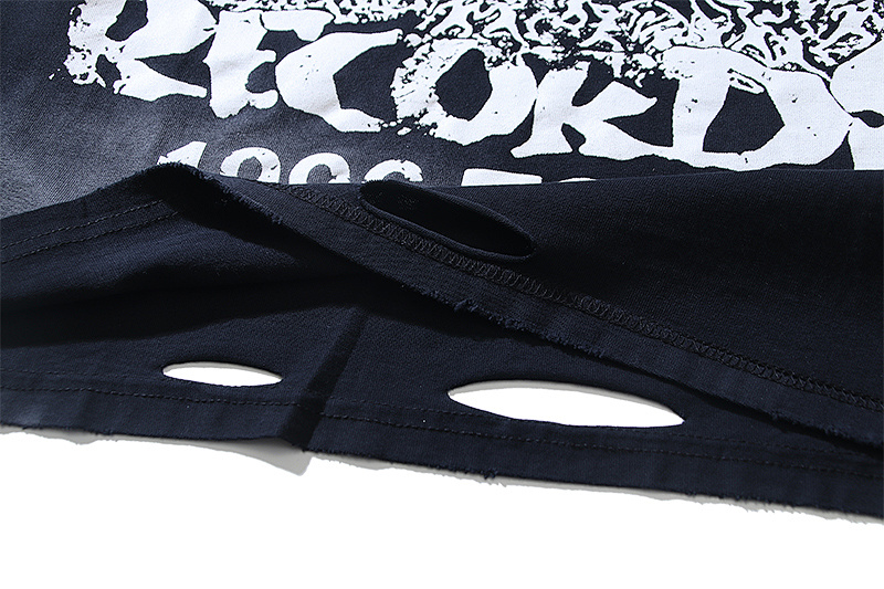 Hellstar Washed Black Distressed Short Sleeve T-Shirt Style 6