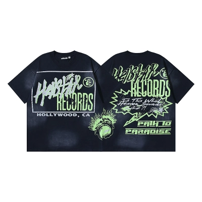 Hellstar Washed Black Glitter Short Sleeve T-Shirt 01