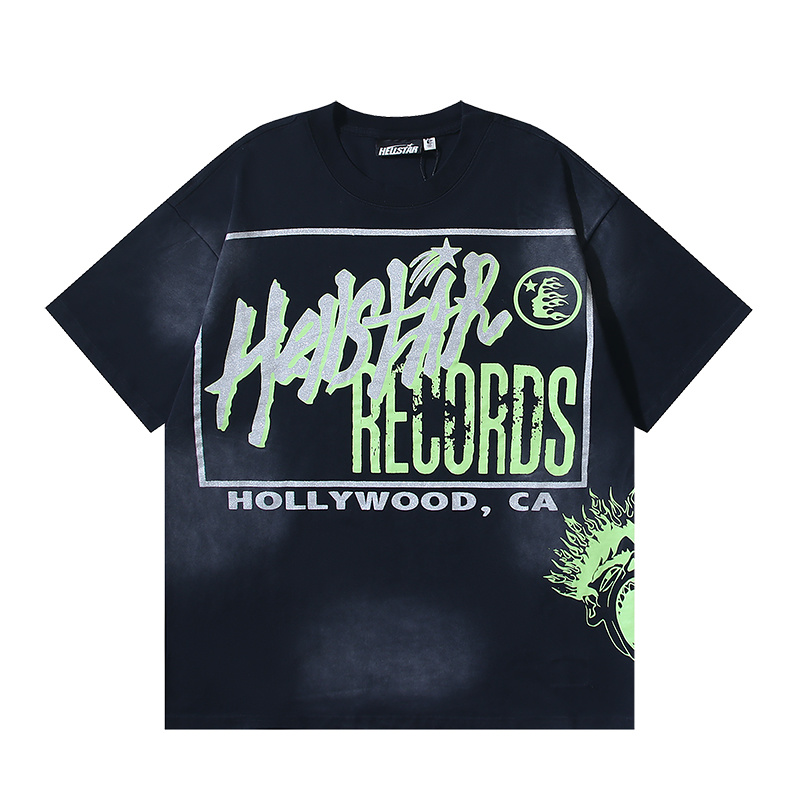 Hellstar Washed Black Glitter Short Sleeve T-Shirt