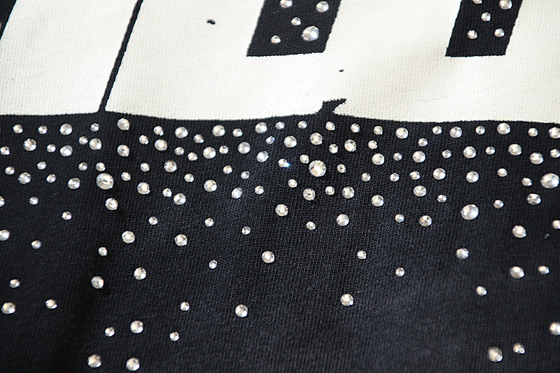 Hellstar Washed Black Rhinestone Short Sleeve T-Shirt Style 2