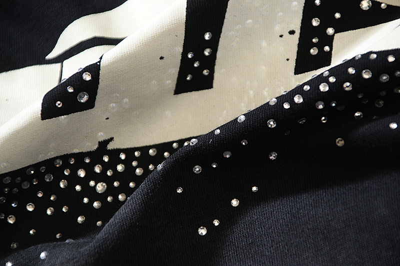Hellstar Washed Black Rhinestone Short Sleeve T-Shirt Style 2