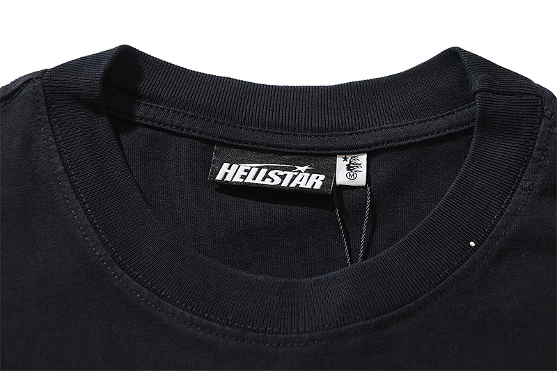 Hellstar Washed Black Rhinestone Short Sleeve T-Shirt Style 3