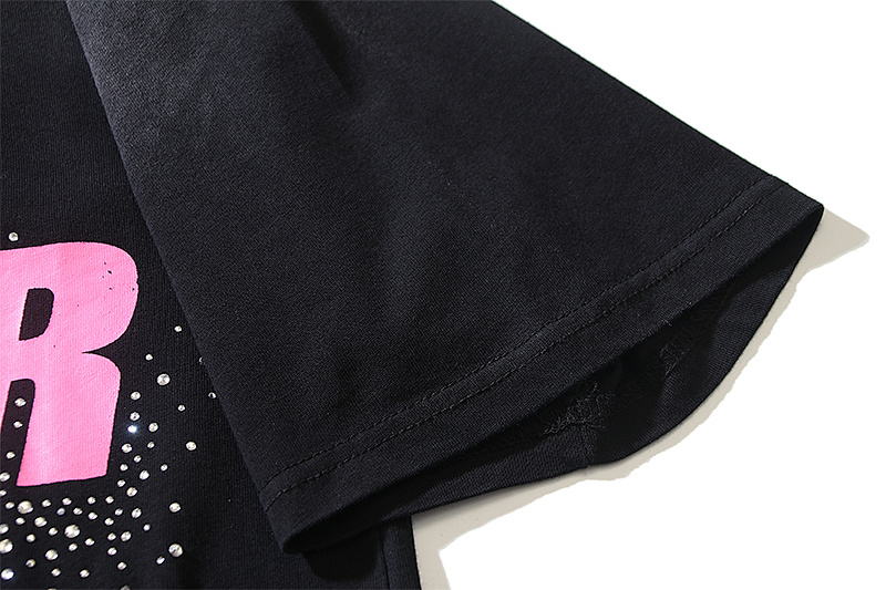 Hellstar Washed Black Rhinestone Short Sleeve T-Shirt Style 3