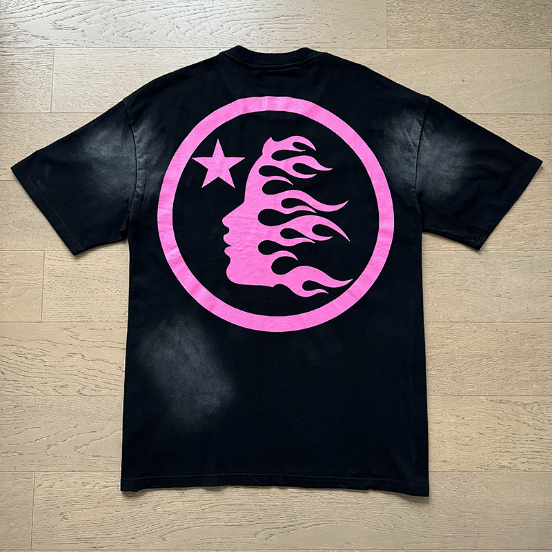 Hellstar Washed Black Rhinestone Short Sleeve T-Shirt Style 3