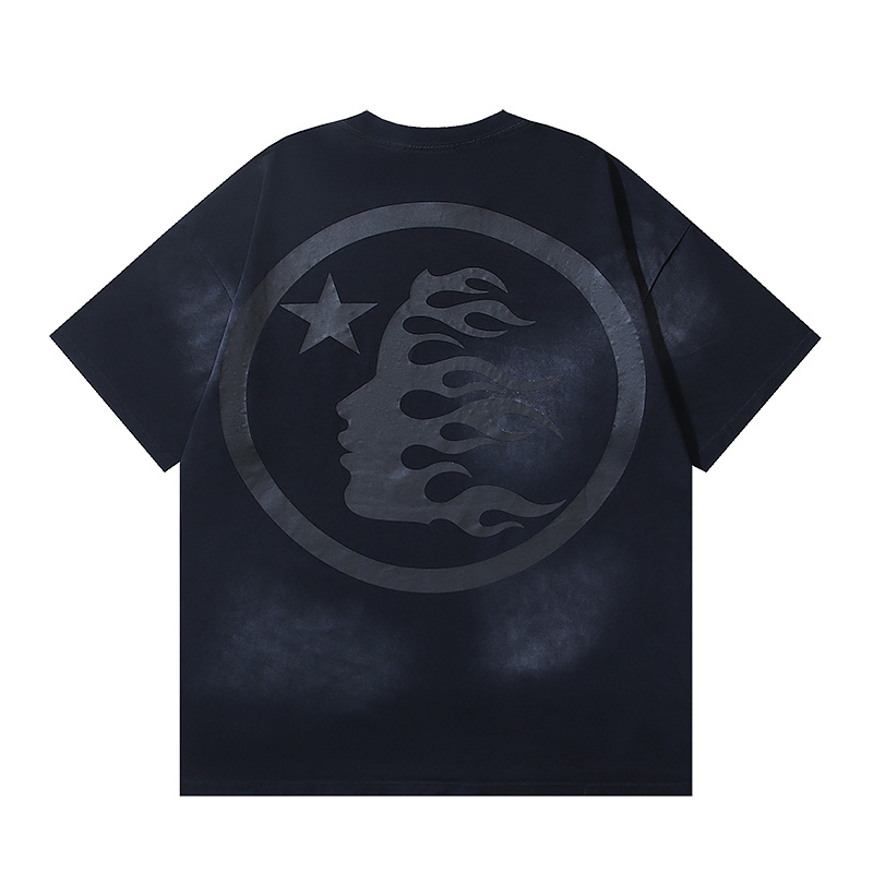 Hellstar Washed Black Rhinestone Short Sleeve T-Shirt Style 5