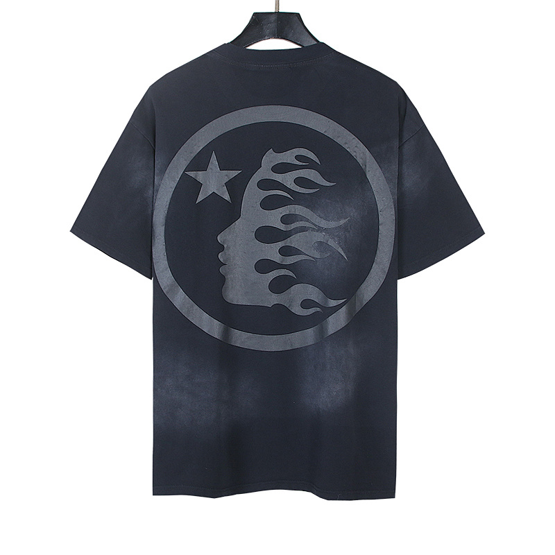 Hellstar Washed Black Rhinestone Short Sleeve T-Shirt Style 5