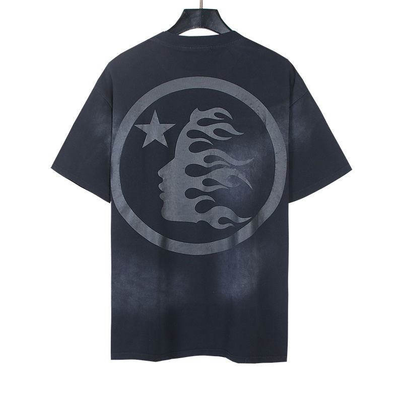 Hellstar Washed Black Rhinestone Short Sleeve T-Shirt Style 5