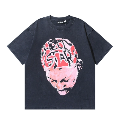 Hellstar Washed Black Rhinestone Short Sleeve T-Shirt Style 6 02