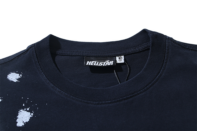 Hellstar Washed Black Rhinestone Short Sleeve T-Shirt Style 7