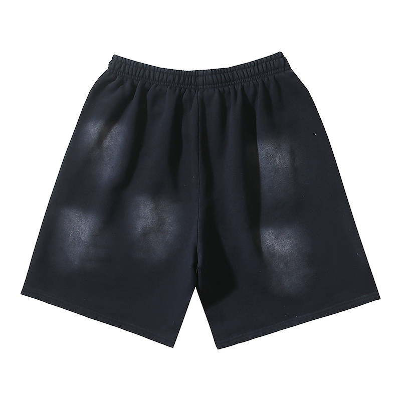 Hellstar Washed Ink Splatter Distressed Casual Shorts