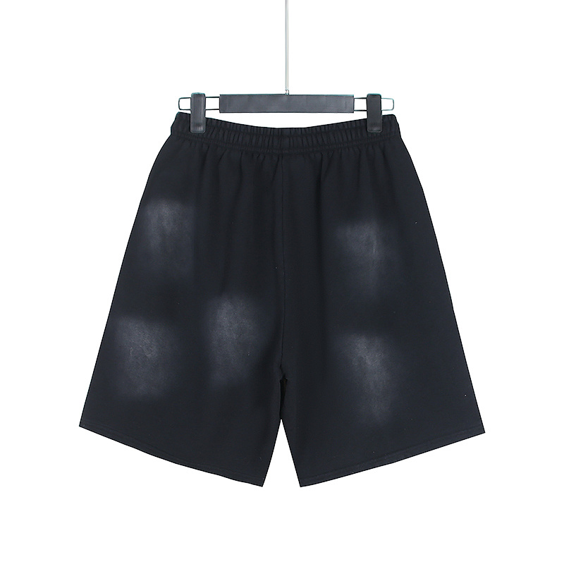 Hellstar Washed Ink Splatter Distressed Casual Shorts