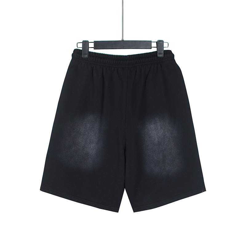 Hellstar Washed Ink Splatter Distressed Casual Shorts Style 2