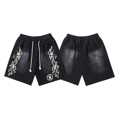 Hellstar Washed Ink Splatter Distressed Casual Shorts Style 5 01
