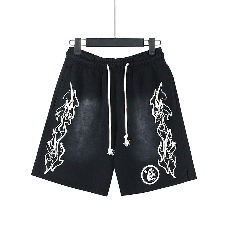 Hellstar Washed Ink Splatter Distressed Casual Shorts Style 5