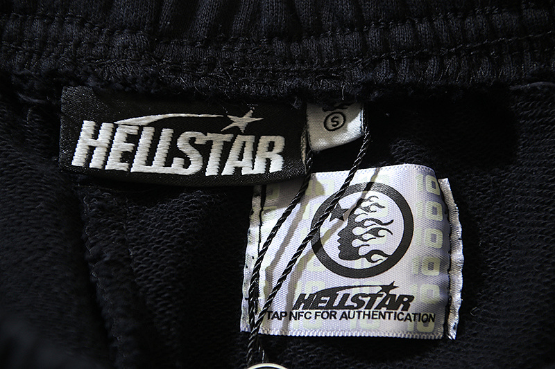 Hellstar Washed Ink Splatter Distressed Casual Shorts Style 5