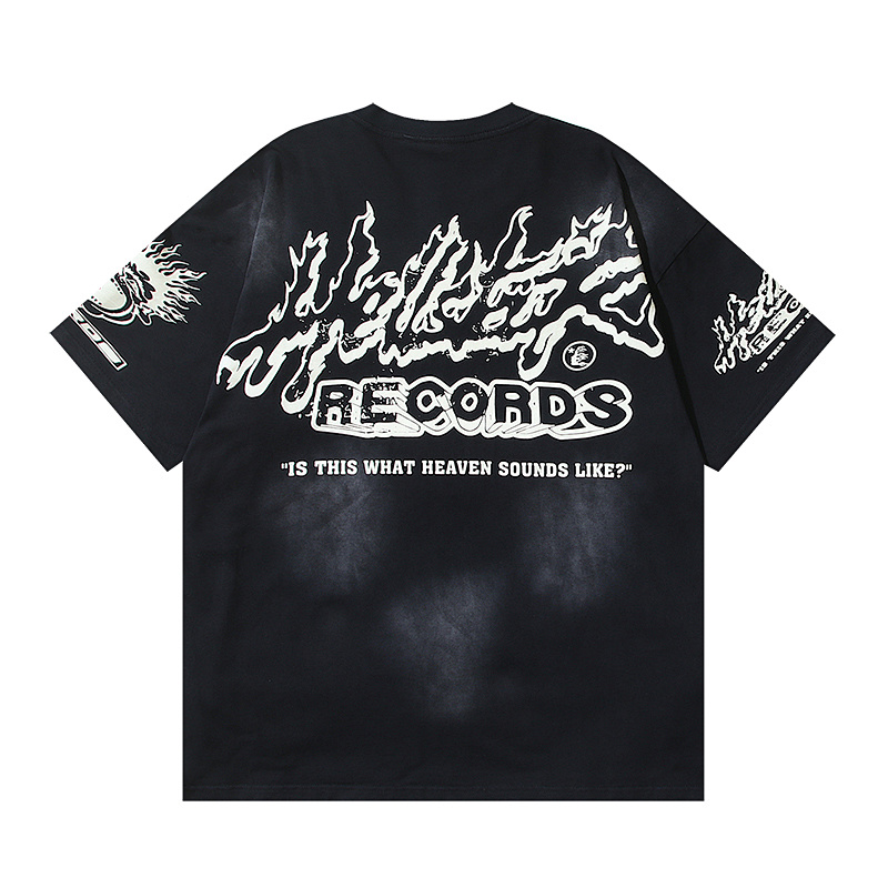 Hellstar Washed Print Short Sleeve T-Shirt Style 2